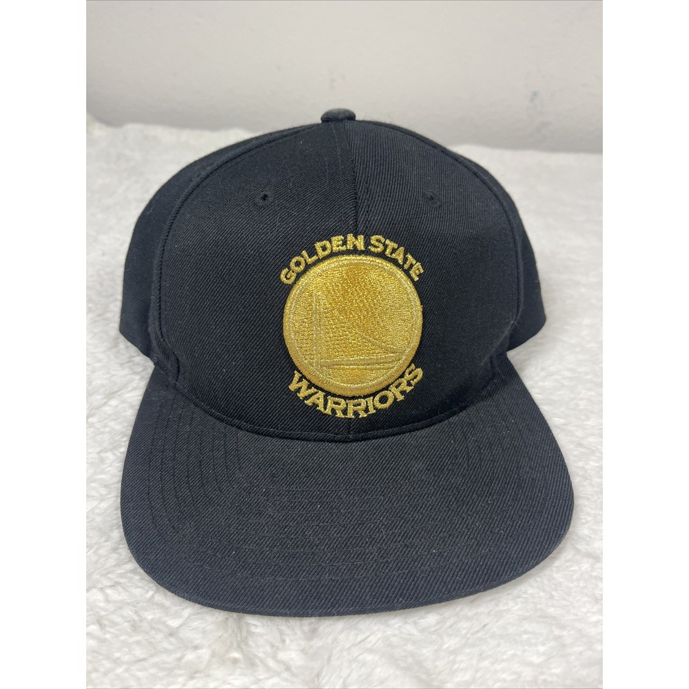 Mitchell & Ness NBA Golden State Warriors Black Gold‎ Snap Back Hat Cap Wool